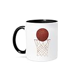 3dRose mug_14295_4 'Basketball Hoop Net' Two Tone Black Mug, 11 oz, Multicolor