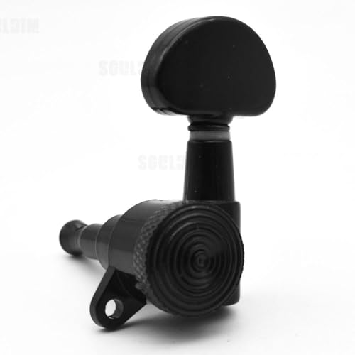 Guitar Part for 1 Set of Electric Guitar Threaded Sleeve Black Lock String Guitar Tuner Tuning Key Nail (Color:4R2L)