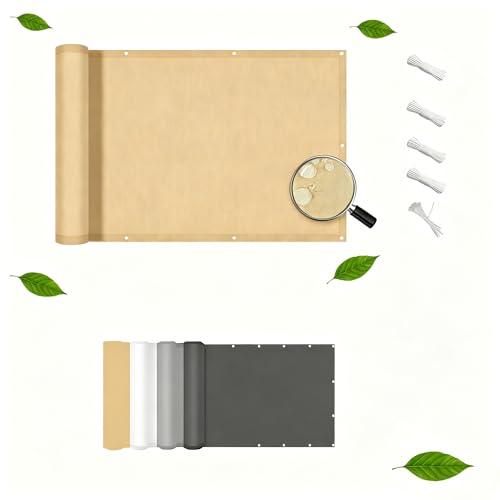 AUWUUA Toldo Vela Sombra 3x10M Toldo Vela Cuadrado, Toldos Exterior Terraza Impermeable, Protección Solar, Protección UV 95% para Terraza Jardín Balcón Patio Exteriores, Amarillo Arena