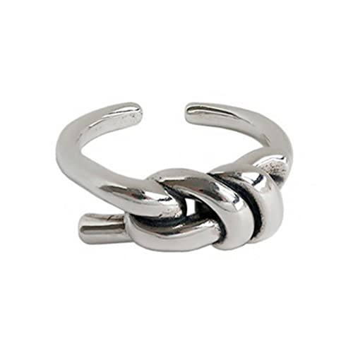 Bague ajustable femme noeud de corde rétro anneau mariage