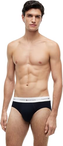 Tommy Hilfiger Herren 3er Pack Unterhosen Hip Briefs mit Logobund, Mehrfarbig (Primary Red/White/Desert Sky), XXL – Ansicht 6