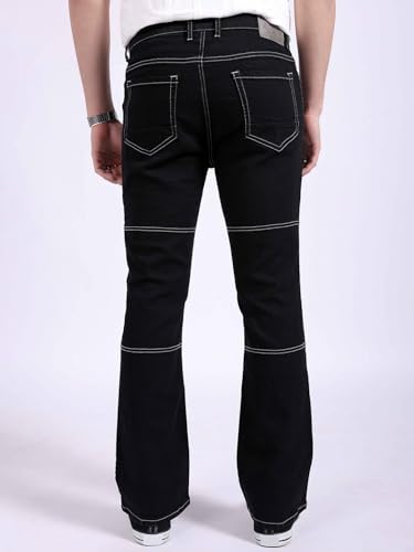 Image of The Indian Garage Co Men Bootcut Solid Mid-Rise Stretchable Jeans