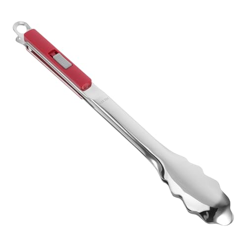 POPETPOP Versatile Kitchen Tongs for Cooking Bbq Long Grill Tongs Sturdy Stainless Steel for Steak Fish Sausage