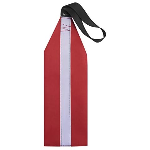 MOPHOEXII Red Safety Travel Flag for Kayak with Webbing Fit for Kayaks Canoes (Red with Reflective Strips) Cover