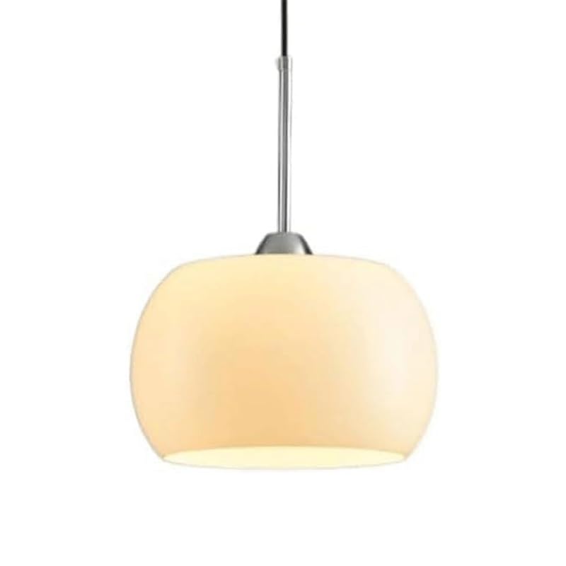Lustre suspension E27 en verre soufflé blanc et câble réglable