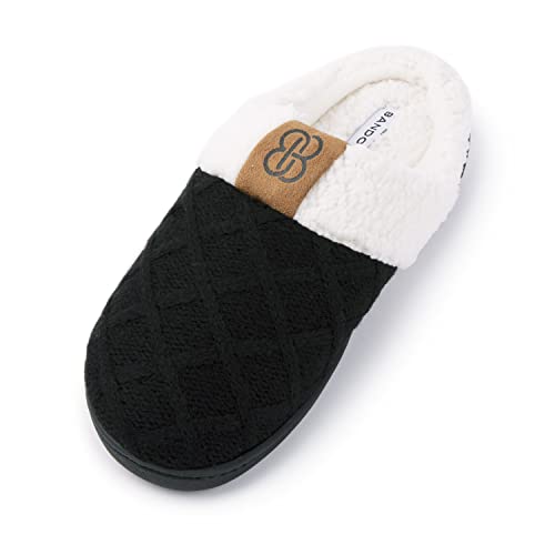 Bandolino Women's House Slippers, Rubber Sole Cozy Knit Sherpa Clog Winter Slippers, Indoor/Outdoor Womens Slipper,3