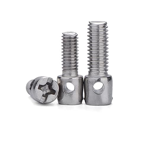 RKODRSMG M4 M5 M6 Croix Trou Tête en Acier Boulon À Oeil Plomb Joint Voiture Ampèremètre Tas Fil Compteur D'électricité Vis(30mm (20pcs),M6)