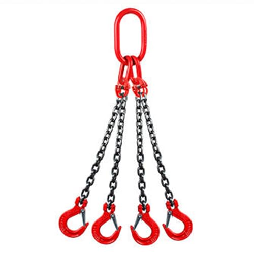 Lifting Chains Rigging Catch Basin, 4 Chain Lifting Sling 1 3 5 7 Feet with Locking Hooks, Engine Lift Chain for Cargo Security Towing and Handling(Load 2 Ton L 1 M (3.3 FT) 4 Hook)