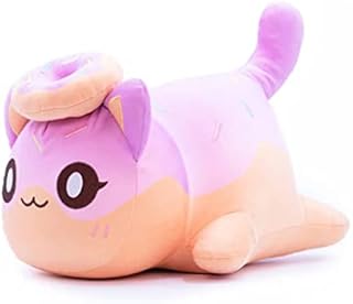 Meemeows Cat Plushie, Aphmau Cat Food Plush, Aphmau Plushies Cat Mee Meow, Cute Anime Cartoon Cat Stuffed Animal Meemeows Cat Plush Figure Toy Plush Pillow Gift for Fans Kids (Donuts Cat)