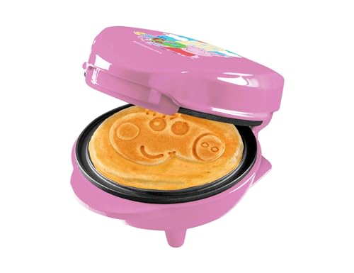 Peppa Pig - Gofría, Mini gofrera con diseño único de Peppa Pig, ideal para cumpleaños de niños, Pascua y Navidad, tamaño de gofres: Ø 10 cm, producto con licencia oficial, color: rosa