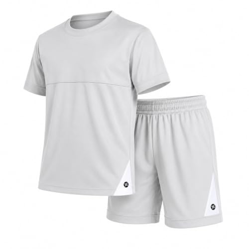 Image of RBX Boys Short Set - 2 Piece Active Performance Short Sleeve Athletic Shirt and Basketball Shorts with Elastic Waistband