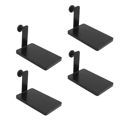 RIZGHWOY 4 PCS Classic Iron Xmas Stocking Holders Fireplace Hooks with Decorative DIY for Christmas Party Decorations Heavy Mantle Sock Hangers for Hanging Garlands Lights Shopping Bags