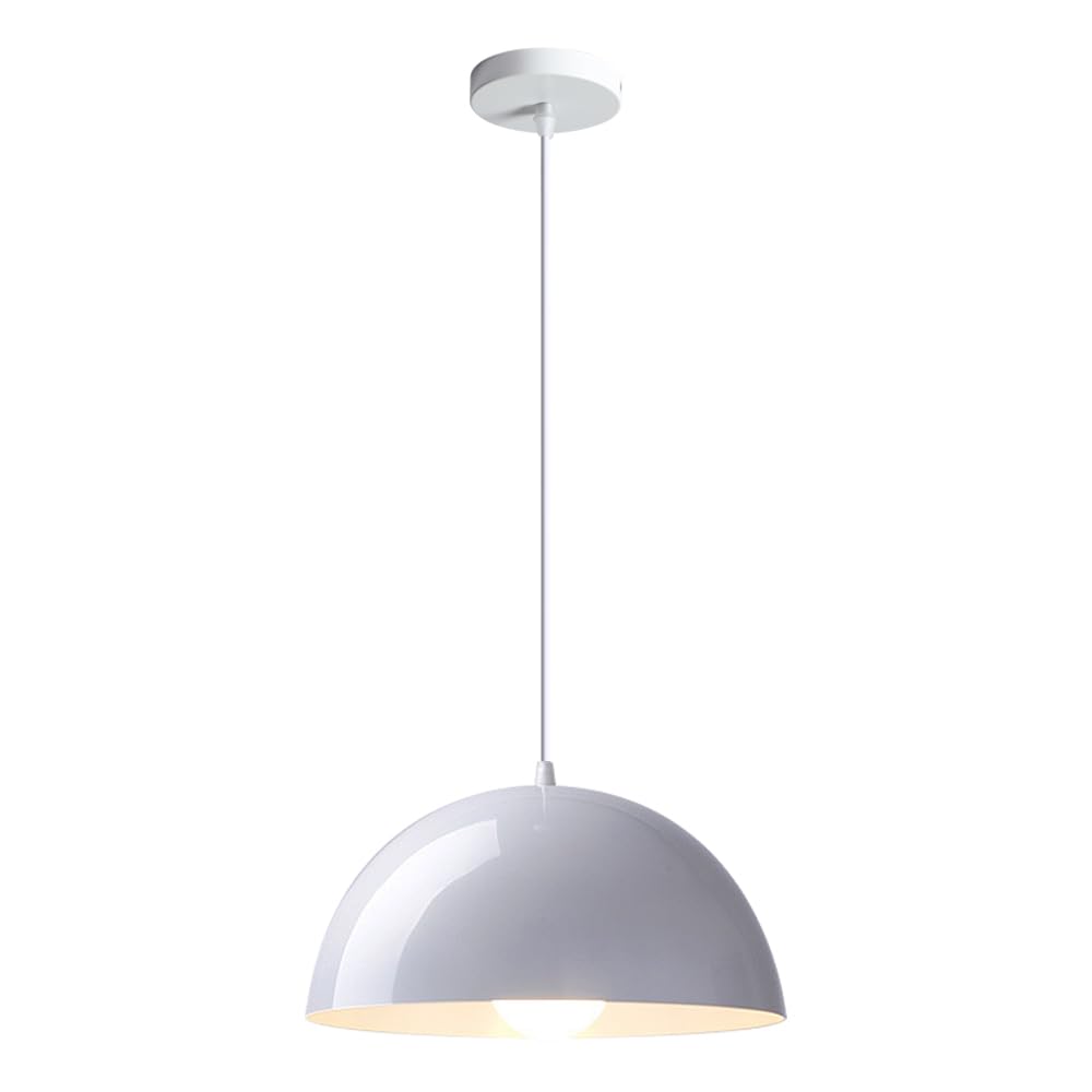 TTBDDDYH Nordic Industrial Style Hanging Lamp, Minimalist White Metal Pendant Light, E26 Light Source Minimalist Chandelier, Restaurant Living Room Balcony Decoration Light Fixtures