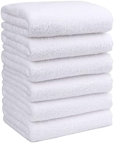Orighty 6 Pack Premium Hand Towels - Ultra Soft & Highly Absorbent - Microfiber Coral Velvet for Bathroom, Gym, Shower, Spa, Quick Drying Hand Towel 15 x 25 inches (White)