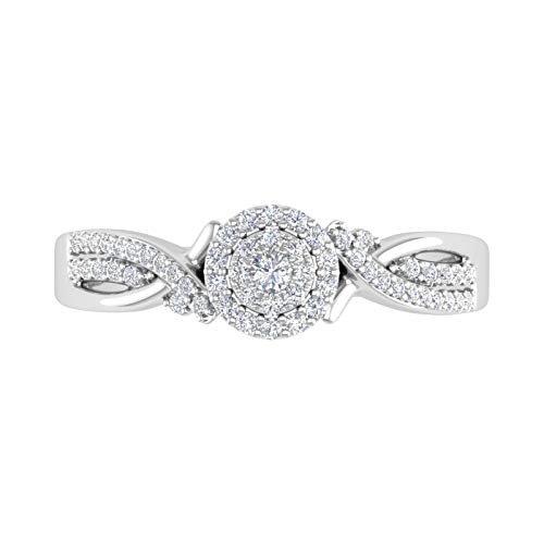FINEROCK 1/4 Carat Round Diamond Engagement Ring in 10K Gold3