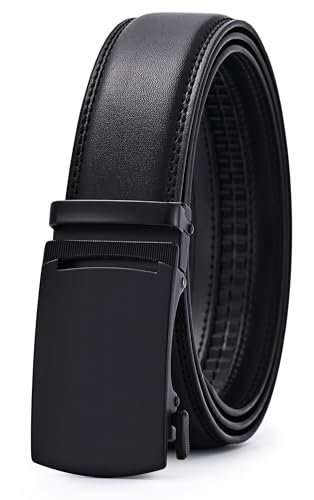 Image of Men's Belt, Ratchet Dress Casual Belt with Adjustable Automatic Buckle Trim to Fit