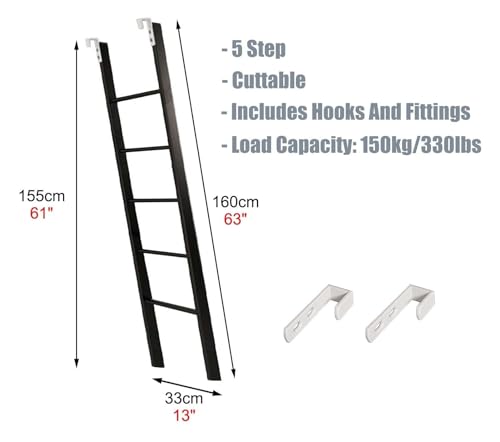 Escalera para litera ajustable que soluciona la falta de espacio con diseño seguro 7