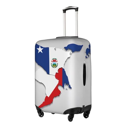 Panama Flag Map Print Travel Elastic Suitcase Luggage Baggage Cover Protector, Washable And Anti-Scratch2