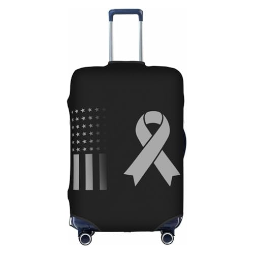 Travel Luggage Cover Vintage Brain Tumor Awareness Fashion Washable Baggage Suitcase Protector Fit For Luggage Large