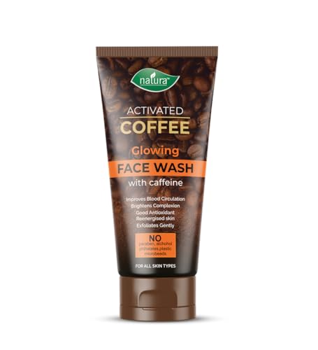 Image of Natura Activated Coffee Glowing Face Wash with Caffeine | Deep Cleansing, Exfoliating & Brightening Facial Cleanser | For All Skin Types | Paraben & Sulphate Free | 150ml