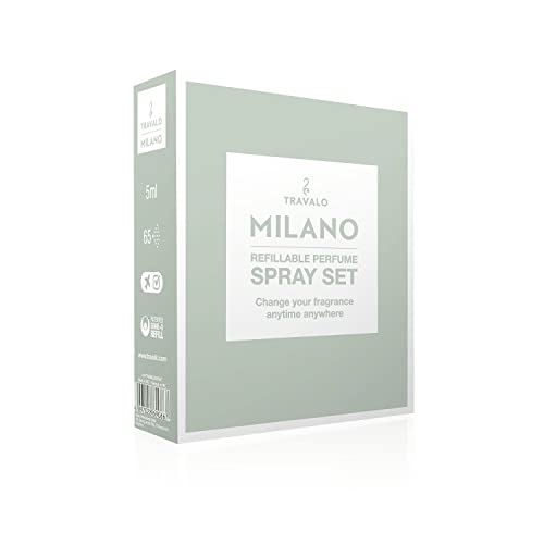Travalo Milano - Perfume Atomizer|Lightweight, Refillable and Portable Spray Bottle| Patented Genie-S Technology|Carry during Travel,to Gym and Office| TSA approved|Capacity- 5 ml each|Set of 3|White