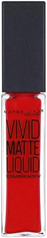 Maybelline Color Sensational Vivid Matte Liquid Lipstick, Rebel Red, 0.26 fl. oz.