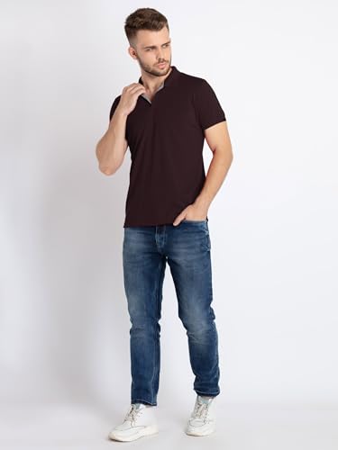 Image of Status Quo Men's Polo T-Shirt | Rich Cotton Blend | Slim Fit | All Day Comfort | Contrast Inner Placket | Polo Collar