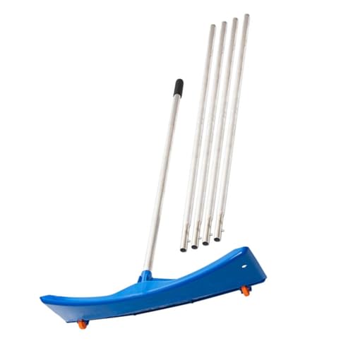 PANGBOER Pala da neve da 61 cm con asta telescopica in alluminio e ruote rotanti per la rimozione della neve su tetti e garage