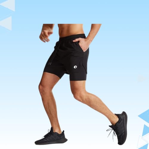 Image of Oysters Men's 2 in 1 Workout Shorts for Men with Phone Pockets