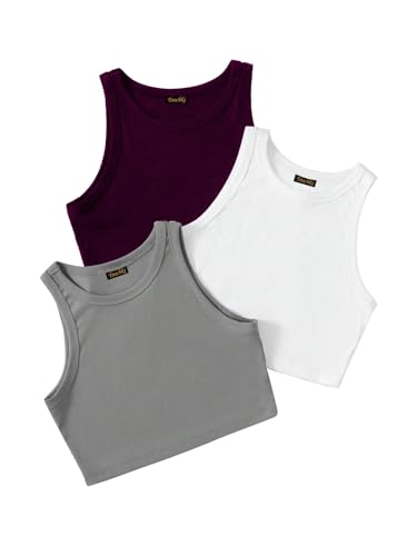 Image of Tops for Women Crop Top for Women's Tank Activewear Tee Sports Western Casual Cotton Camisole Pack of 3 Combo