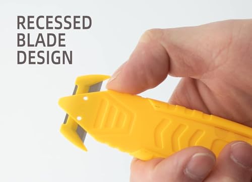 Image of 20 Pcs Safety Box Cutter T TOVIA Stainless Steel Concealed Blade Package Opener with Tape Splitter for Cartons Cardboard Wrap Straps Film - Mix color