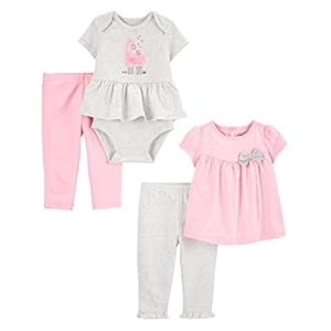 Simple Joys by Carter’s Baby Girls’ 4-Piece Bodysuit and Pant Set