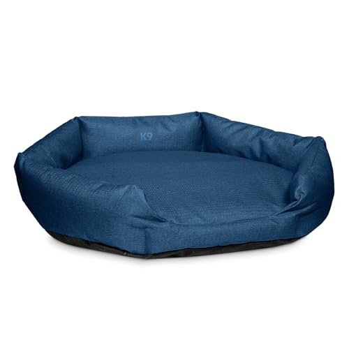 Image of K9 Ballistics Tough Ripstop Oval Bolster Dog Bed, Large, Pacific Blue