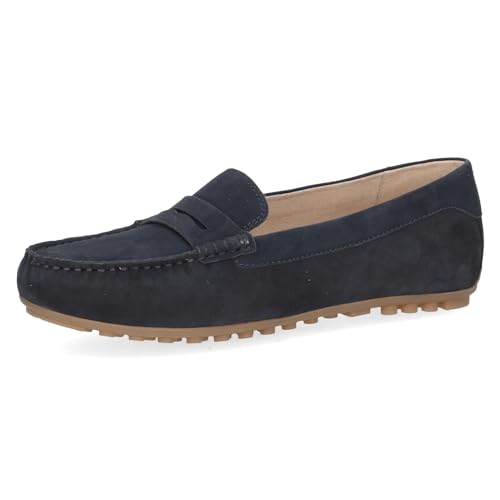 CAPRICE Damen Mokassins aus Leder Elegant, Blau (Ocean Suede), 39 EU