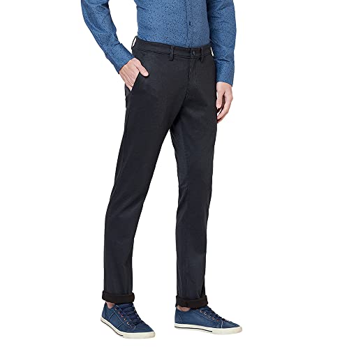 Image of Crimsoune Club Men Navy Blue Striped Trouser
