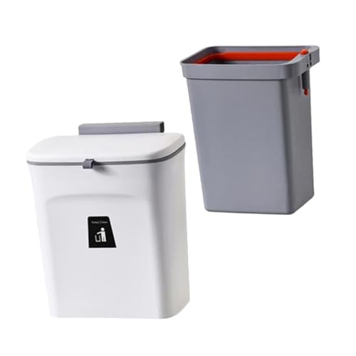 Abaodam 壁掛け小型ゴミ箱 蓋付き密閉設計 キッチン生ゴミ対応 床スペース節約 事務所 教室 レストラン適用可能 家用収納コンパクト