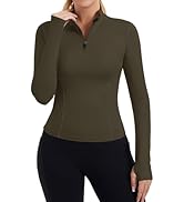 ZHENWEI Womens Workout Tops Long Sleeve Quarter Zip Pullover Quick Dry Golf Shirt Athletic Slim F...