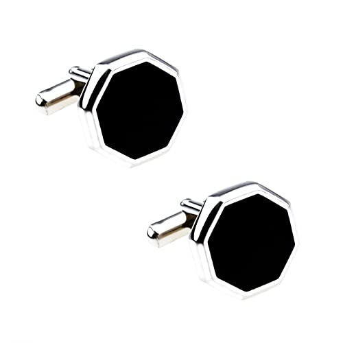 Daesar Mancuernillas para Hombre Enamel Octágono Negro miniatura 1