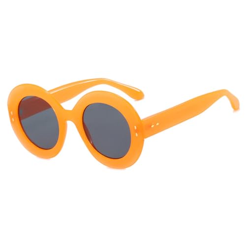 Lunettes de soleil rondes vintage élégantes avec finitions rivets pour une allure sophistiquée
