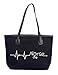 YCXY Sac ࠭ain de l'infirmi貥 cadeau de l'infirmi貥 impression amusante sac de travail infirmi貥 Femme, Noir (Heartbeat), 42 cm