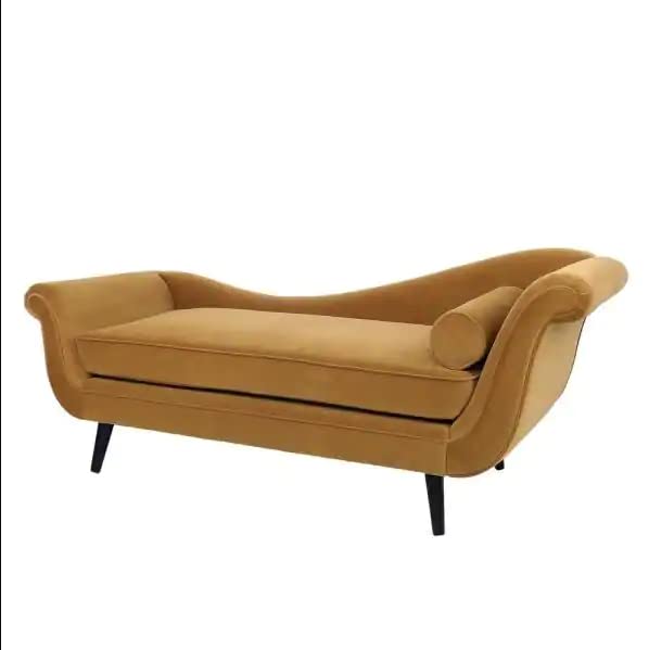 Image of Teak Wood 2-Person Sofa Settee Sofa Diwan Couch Chaise Lounge For Home And Living Room | Dark Gray Colour, Pink