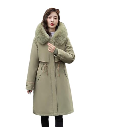 Dam vinter snökläder långa parkas jackor med huva pufferkappa, EN8, XXL