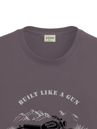 Image of ADRO Men's Royal Bike Design Printed 100% Cotton T-Shirt - Regular Fit, Printed T-Shirts for Men