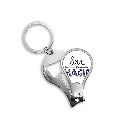 Coupe-ongles magique mignon avec citation amour et lames en acier inoxydable