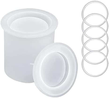 Candle Jar Molds Easy to Release Decorative Silicone molds with Lids for candles Eco-friendly DIY Silicone Candle Vessels Cement Mold for Candle Making Transparent
