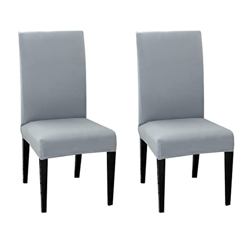 ANOTHER CHOICE Dining Chair Slipcover Sets Dining Room Chair Cover Removable Parson Chair Cover Washable Kitchen Stretch Chair Cover(Gray, 2)