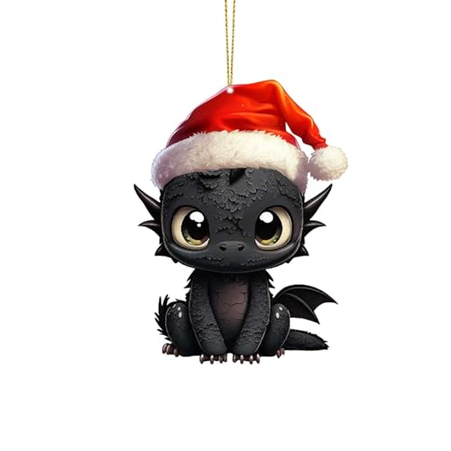 Dragon Christmas Ornament Cartoon Cute Dragon Christmas Tree Decorations Funny Acrylic Hanging Pendant UnusualDecorations Personalised Party Car Decor Novelty Baubles For Xmas Tree