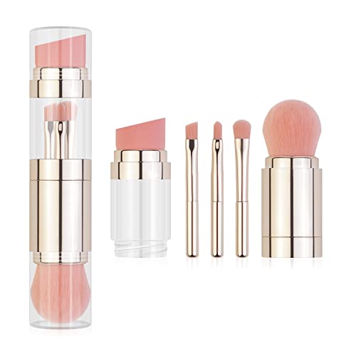 Liasun 5 In 1 Exquisite Multi-function Makeup Brushes Funny Combination Design - Blush Brush, Eyeshadow Brush, Angled Brow Brush,Blending Brush For Women and Girls (5 In 1)