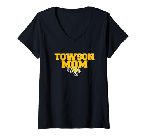 Womens Towson University Tigers Towson Mom V-Neck T-Shirt
