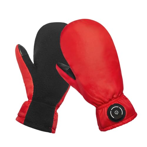 YAGTEYCLL USB Heated Waterproof Gloves, Winter Supplies Electric Heating Thumb Touchscreen Cycling Hiking Skiing Gloves, Men Women Warmer Mitten for Skating Hunting Fishing Outdoor Daily Sport-F